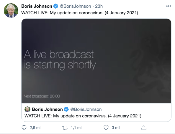 En este momento estás viendo UK EN CONFINAMIENTO TOTAL POR PANDEMINA, ANUNCIA  BORIS JOHNSON